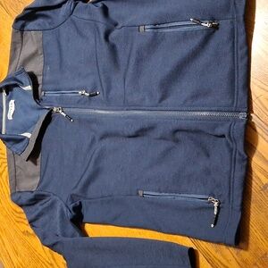 ORVIS Jacket Mens MEDIUM NAVY BLUE Full Zip Preowned Used